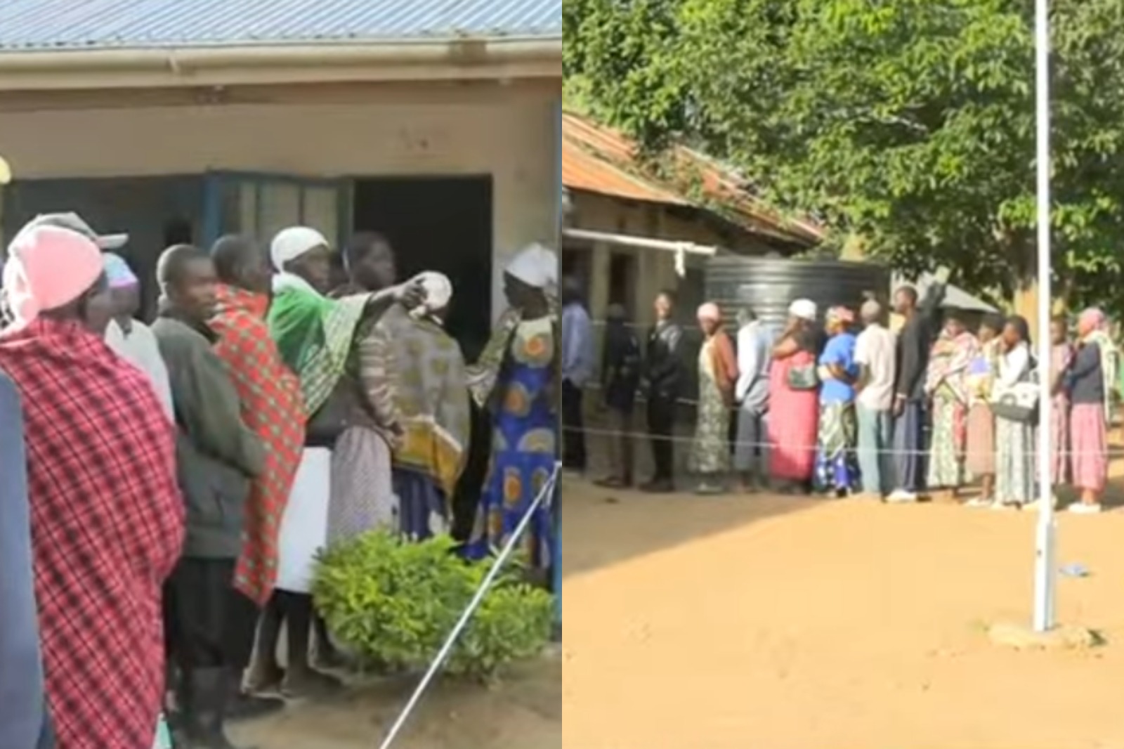 Collage photo of Kenyans lining up to vote in the November 27 mini polls.